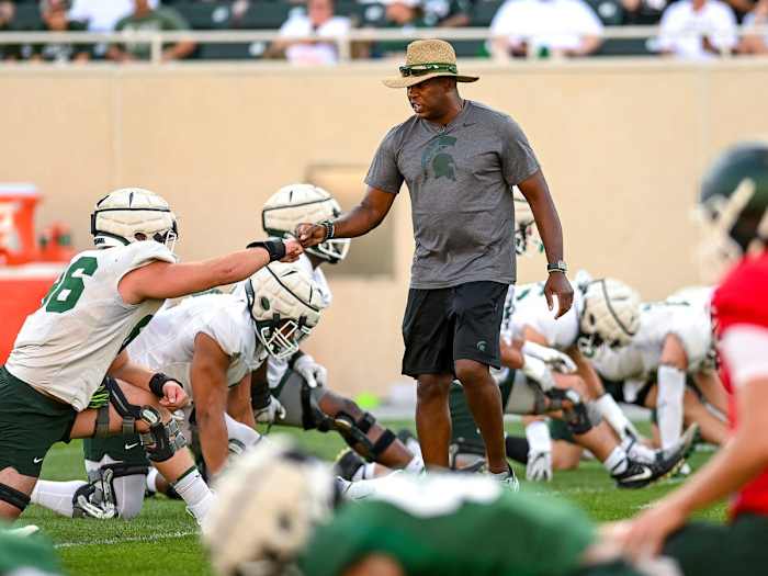 Michigan State's Mel Tucker during preseason camp